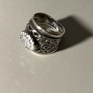 Handcrafted in Israel SS 925 CZ ring.
